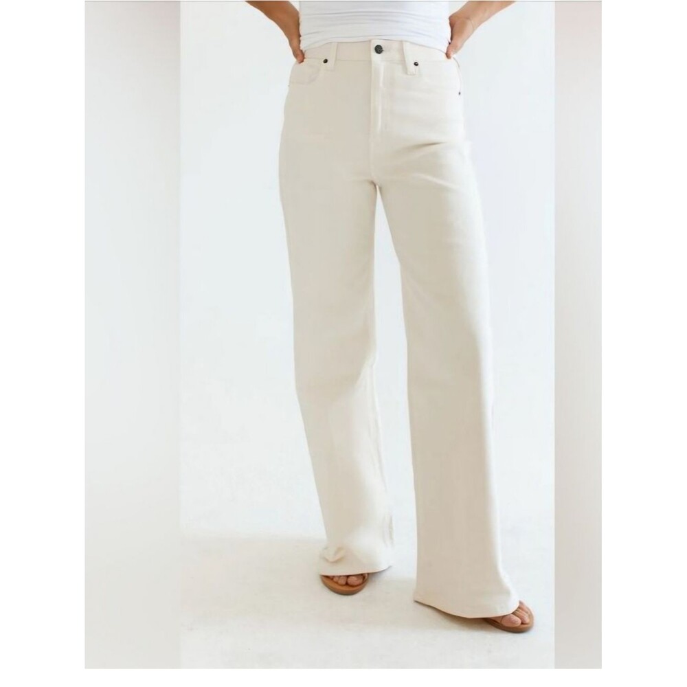 Nwt CJLA Jaymee Vintage Wide Leg Jeans Womens 1X / 38" beige stone denim cotton